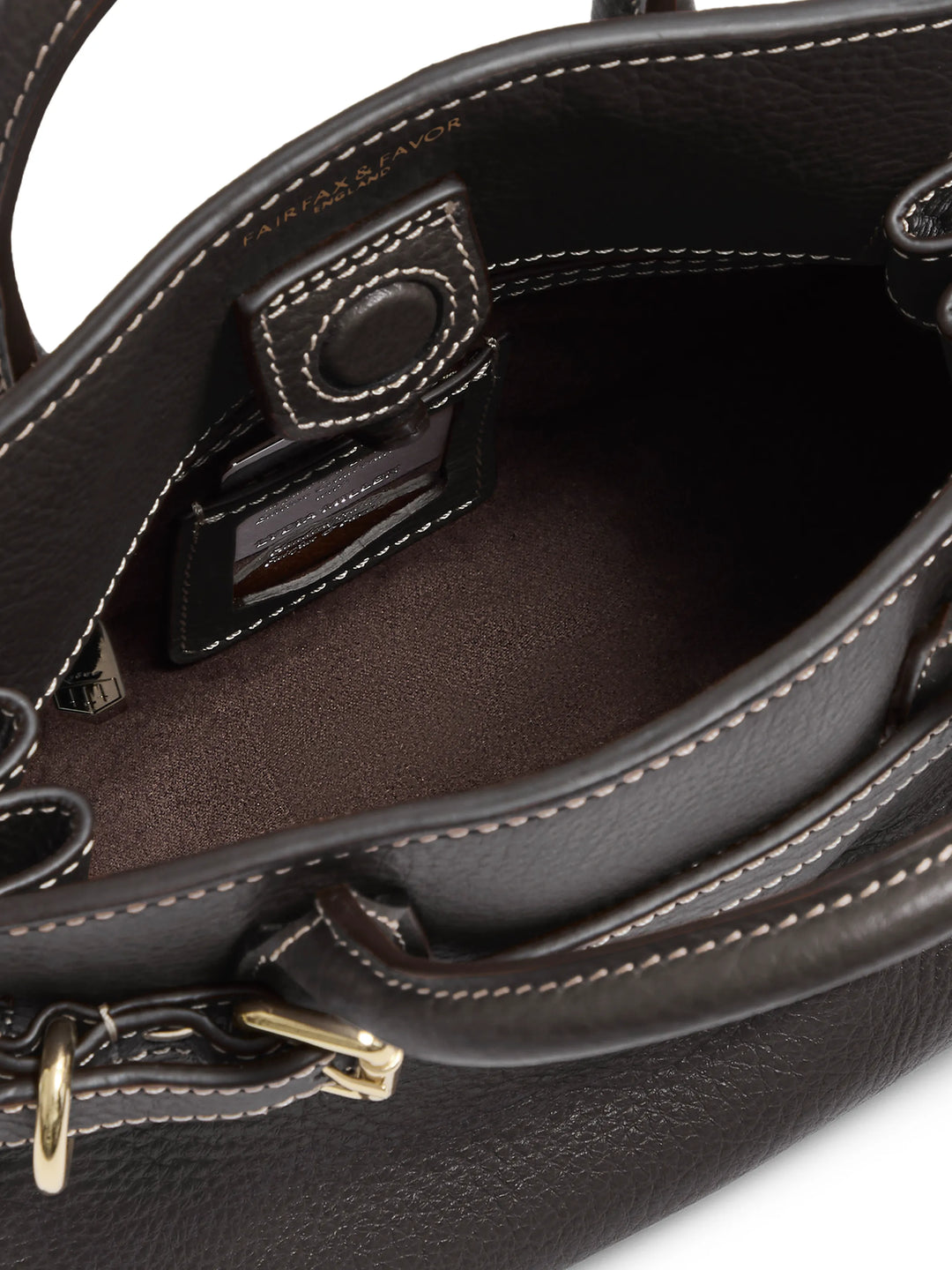 Town & Country - Micro Top Handle Bag - Choc Pebbled Leather - Bags