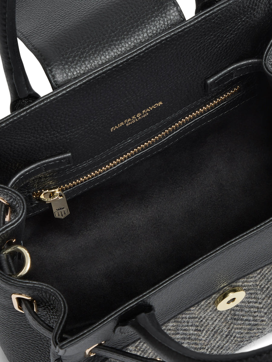 Mini Windsor Handbag - Herringbone Black Leather (Store Exclusive)