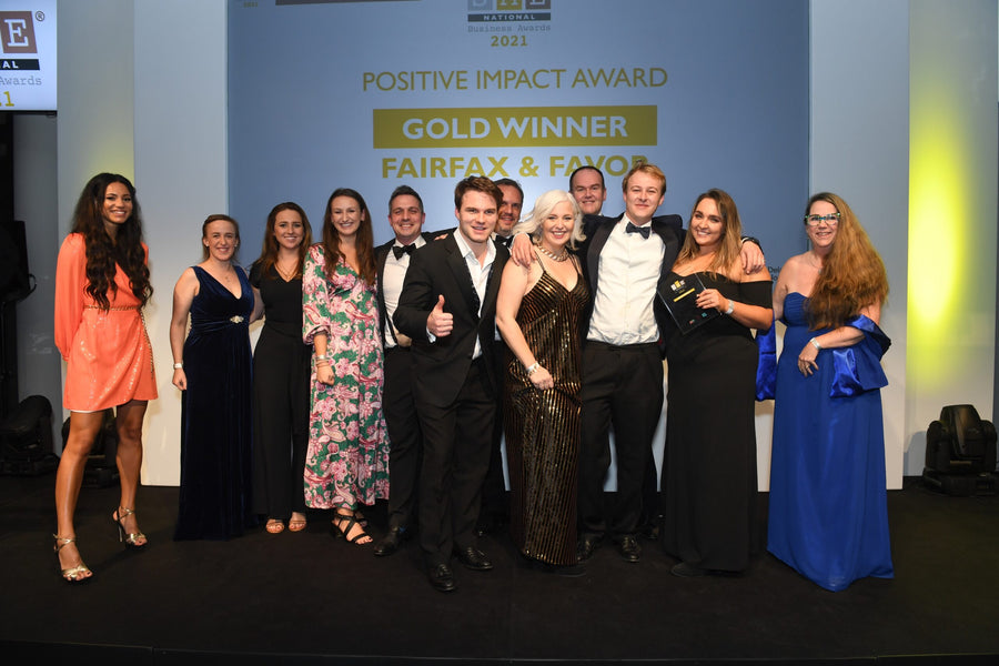 December 2021: Fairfax & Favor won the Positive Impact award at the National SME Business Awards