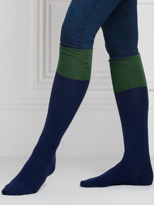 The Signature Women&#039;s Knee High Socks - Navy &amp; Forest Green