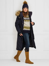 Charlotte Longline Coat - Navy