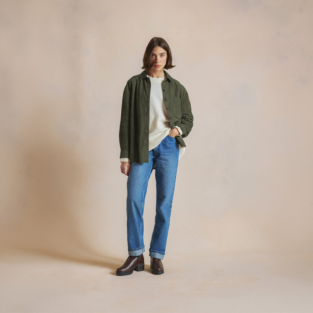 Maya - Dark Green Suede - Tops