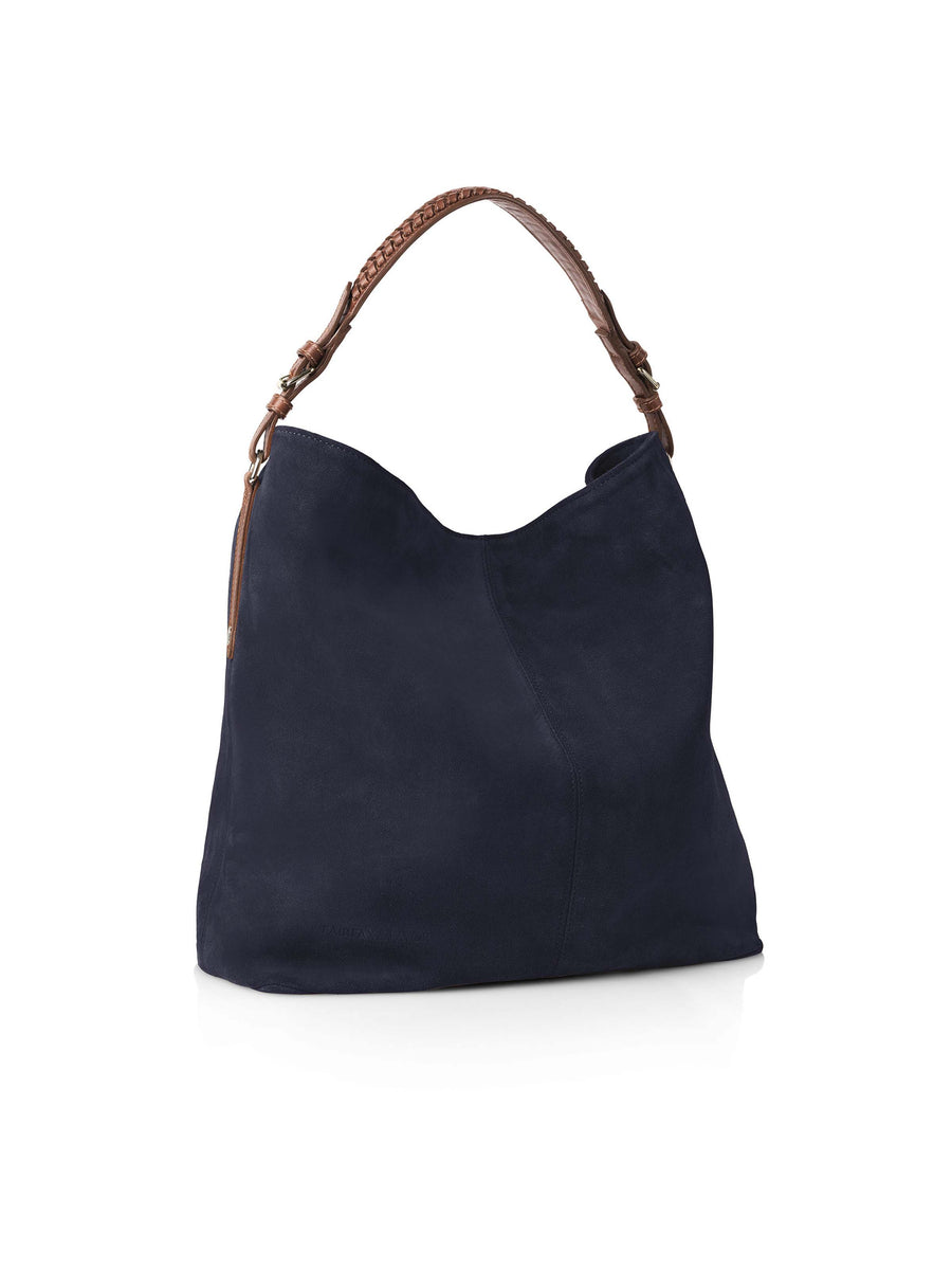 The Tetbury - Women's Handbag - Navy Blue Suede