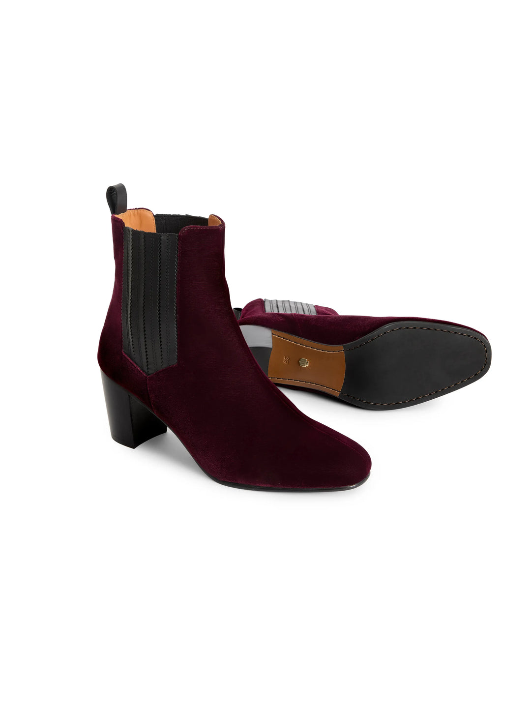Limited Edition Heeled Electra Ankle Boot Elderberry Velvet - Ankle Boots