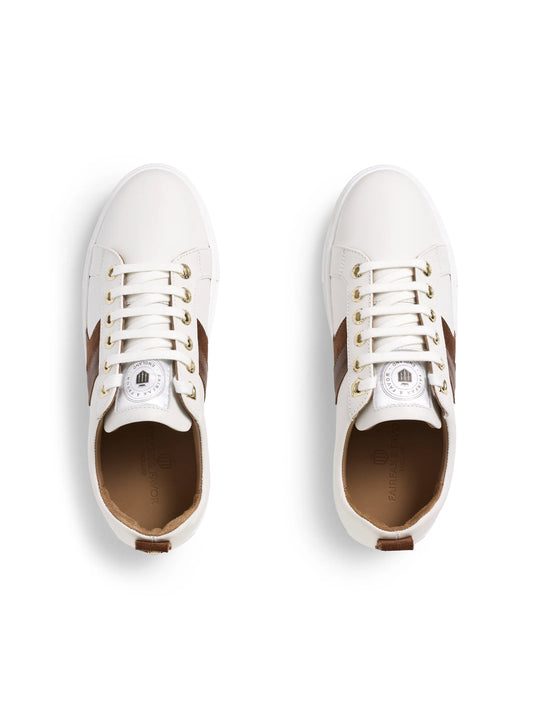 Alexandra - Women's Trainers - White - Tawny | Fairfax & Favor