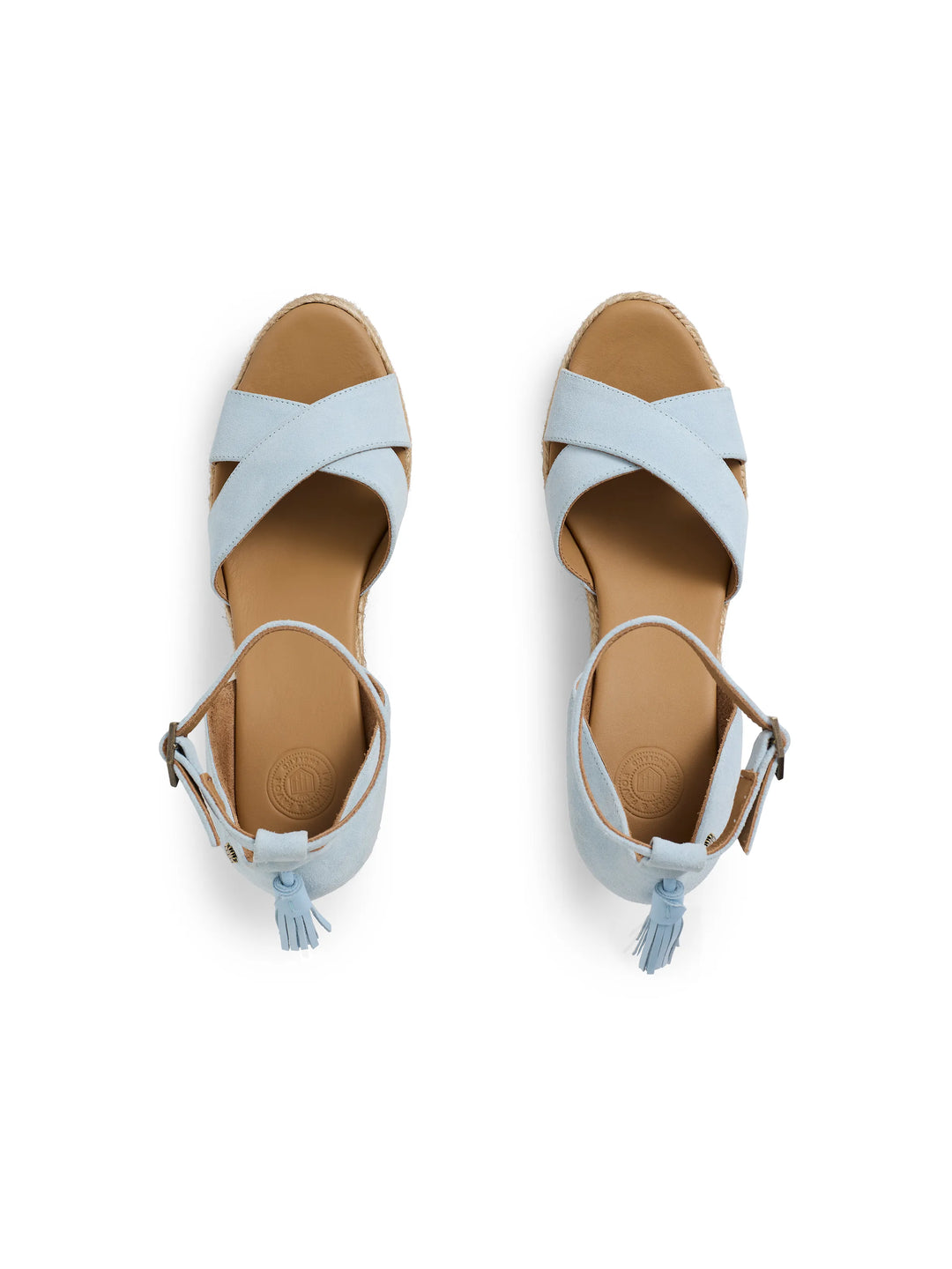 Valencia Mid Wedge - Sky Blue Suede - Sandals