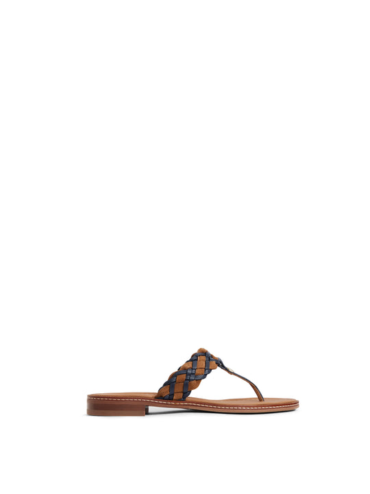 Tuscany Sandal Tan Navy Leather - Main Image