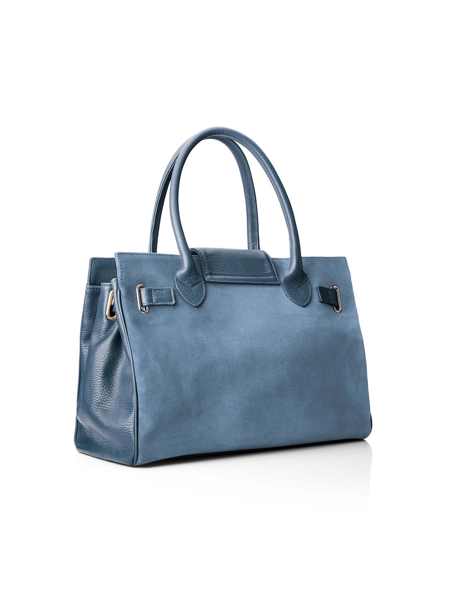 The Windsor - Women's Handbag - Cornflower Blue Suede