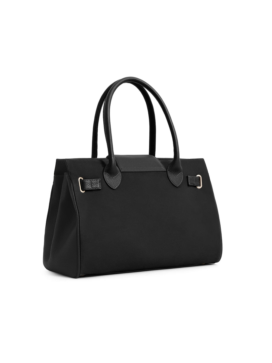 The Windsor - Women's Handbag - Black Suede