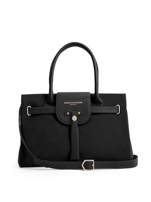 The Windsor - Women's Handbag - Black Suede