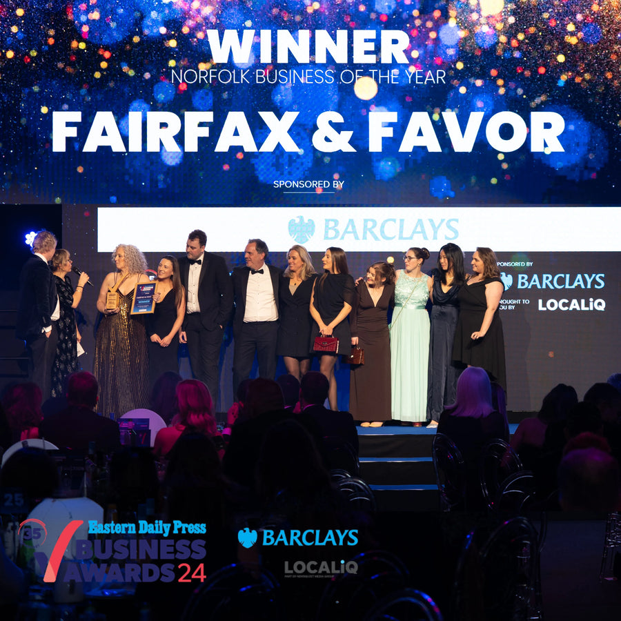 November 2024: Fairfax & Favor win the  EDP "Norfolk Business of the Year" award. View all 2024 winners here.