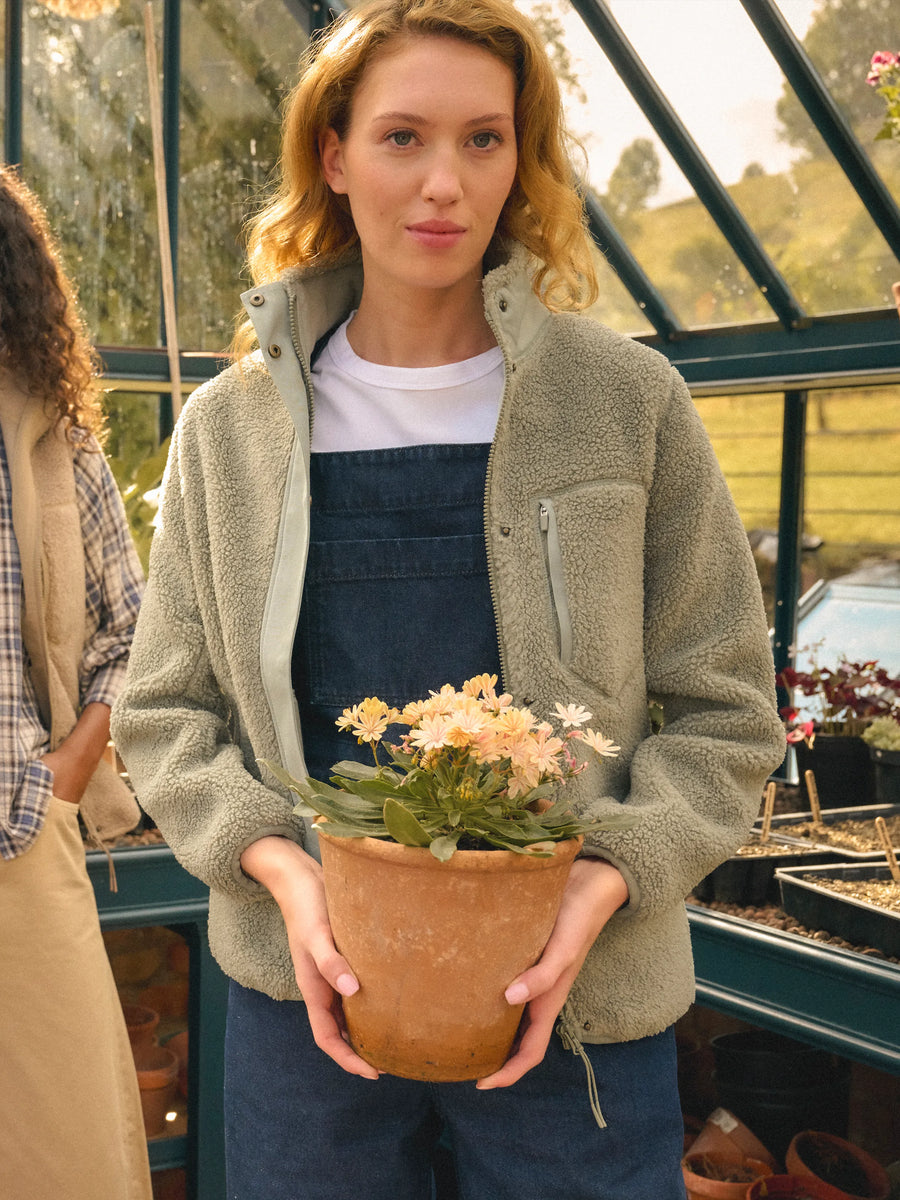 Agnes - Women's Fleece Jacket - Pistachio | Fairfax & Favor