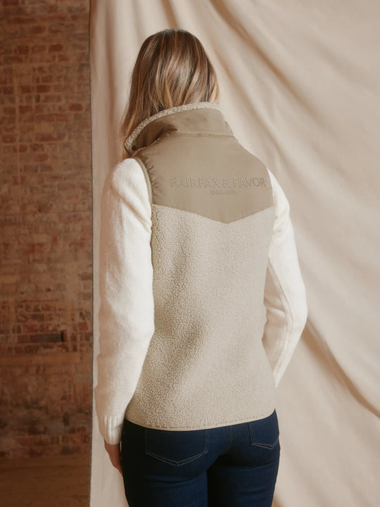 Agnes - Women's Fleece Gilet - Ecru | Fairfax & Favor