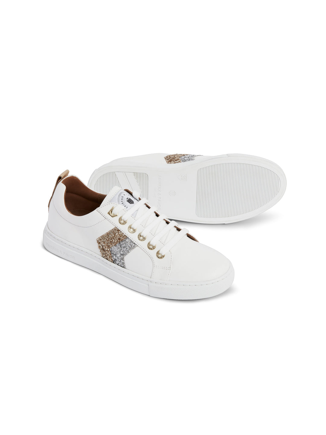 Alexandra - White - Glitter - Trainers