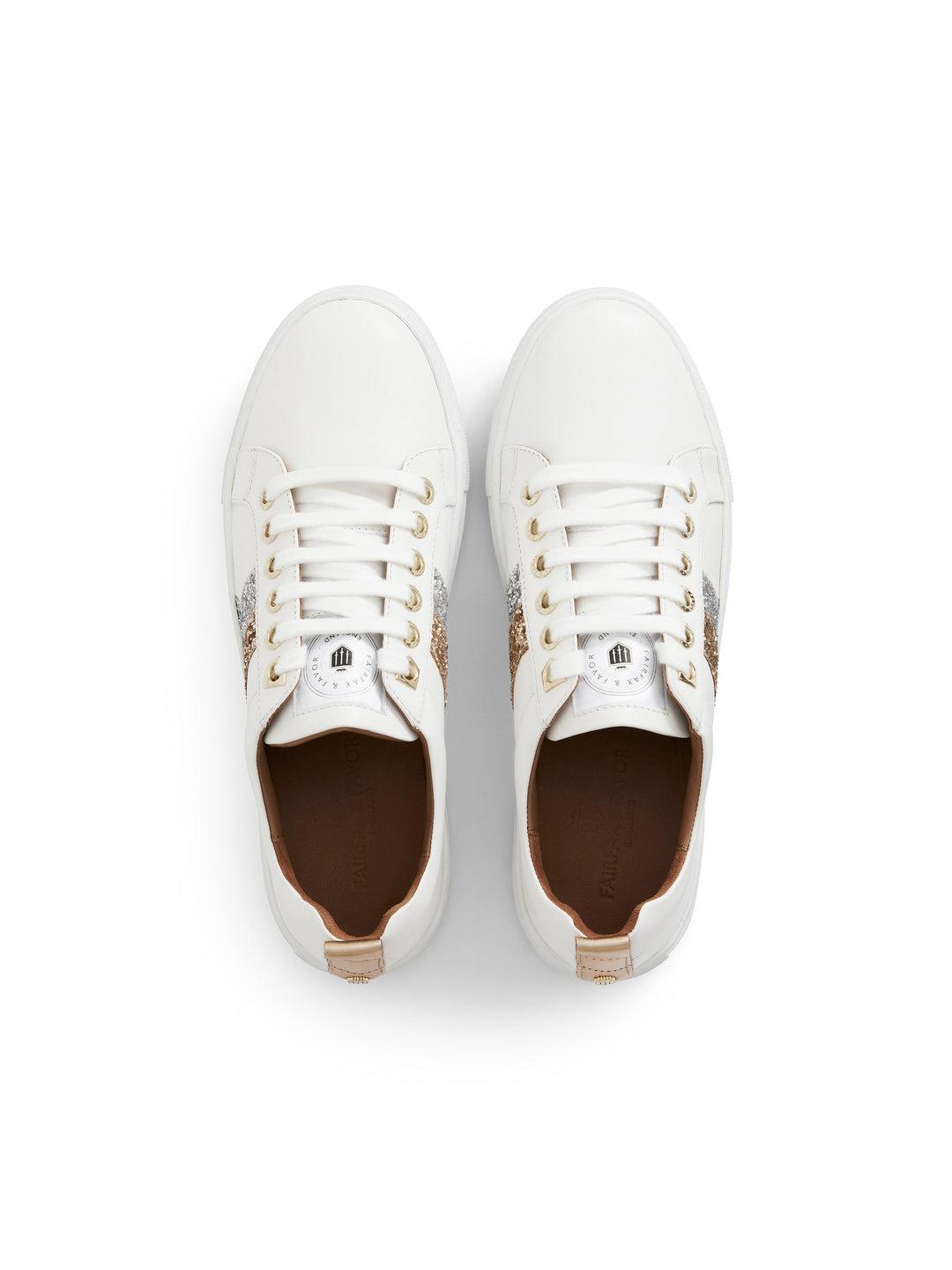 Alexandra - White - Glitter - Trainers
