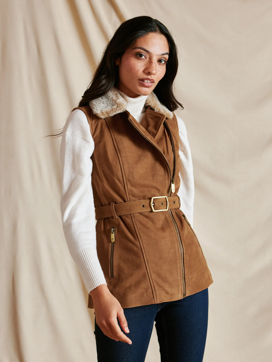 The Alice - Women's Gilet - Tan Nubuck & Toscana