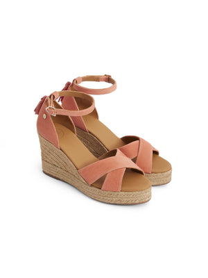 The Valencia - Women's Wedge Sandal - Melon Suede