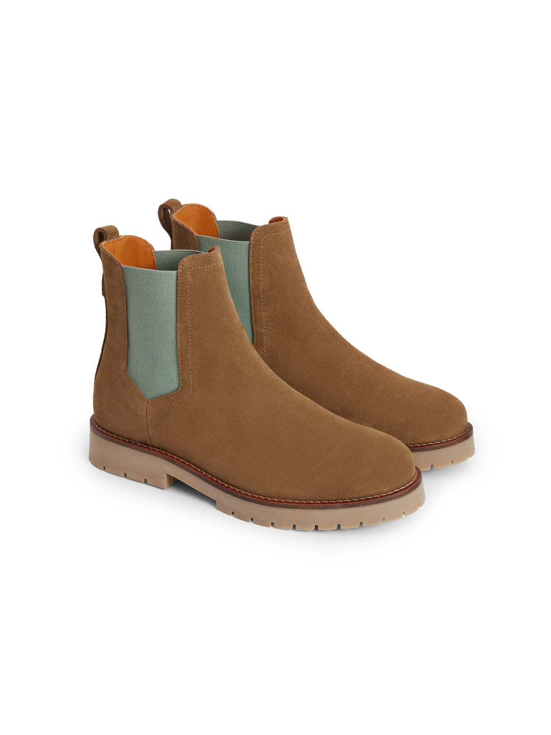 Summer Boudica - Tan Suede and Mint - Ankle Boots