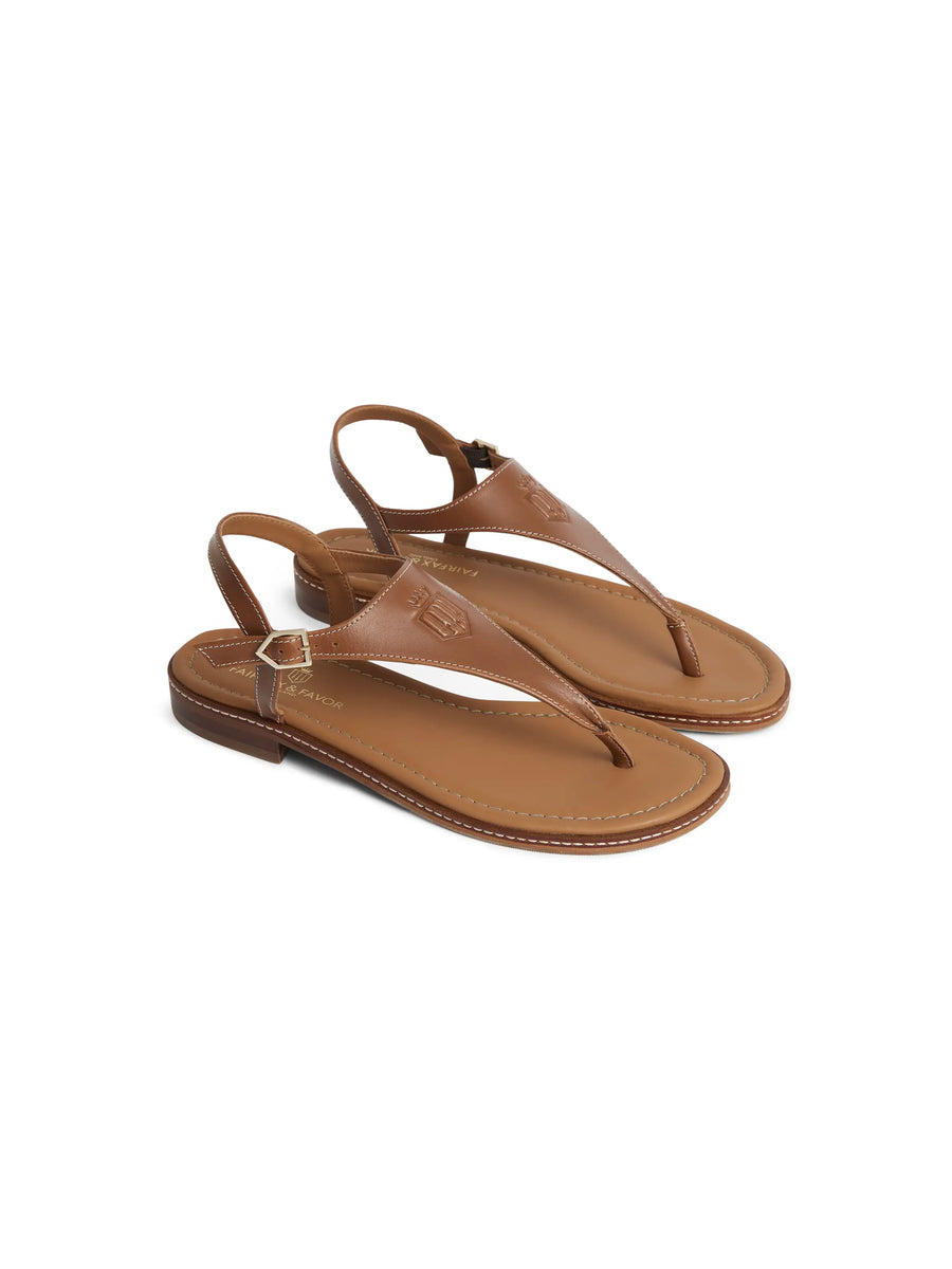 The Vienna - Women's Flat Sandal - Tan Leather