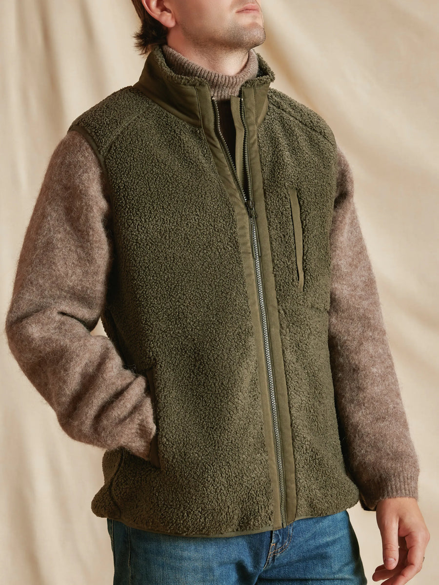 The Arlo - Men's Fleece Gilet - Khaki