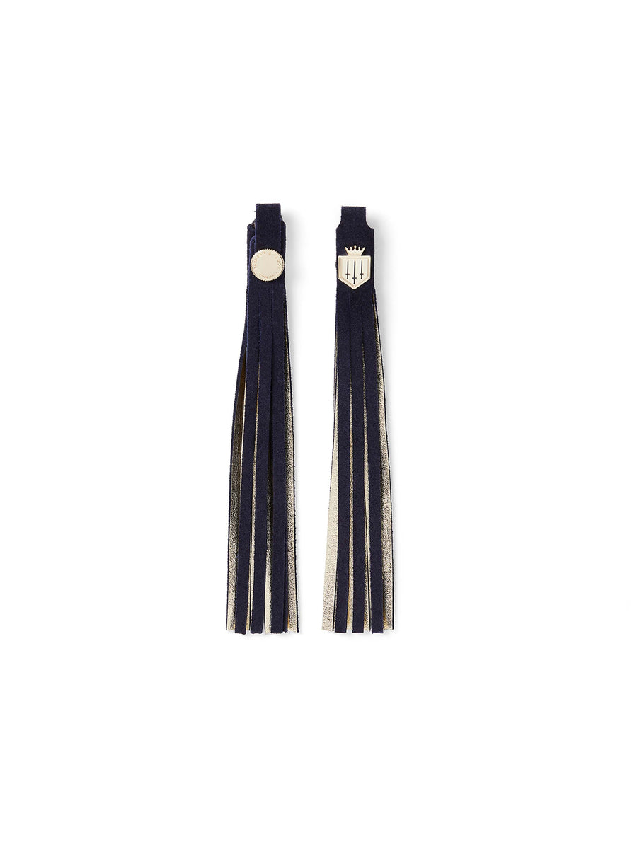 Boot Tassels - Club Page Suede Tassels - Navy & Gold