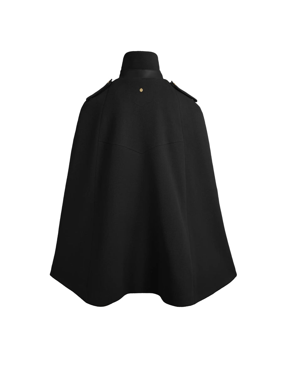 The Ada - Women's Cape - Black Wool Mix