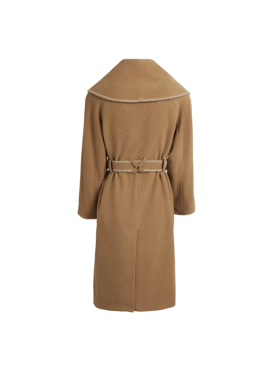 The Cecily - Women's Blanket Coat - Biscuit Wool