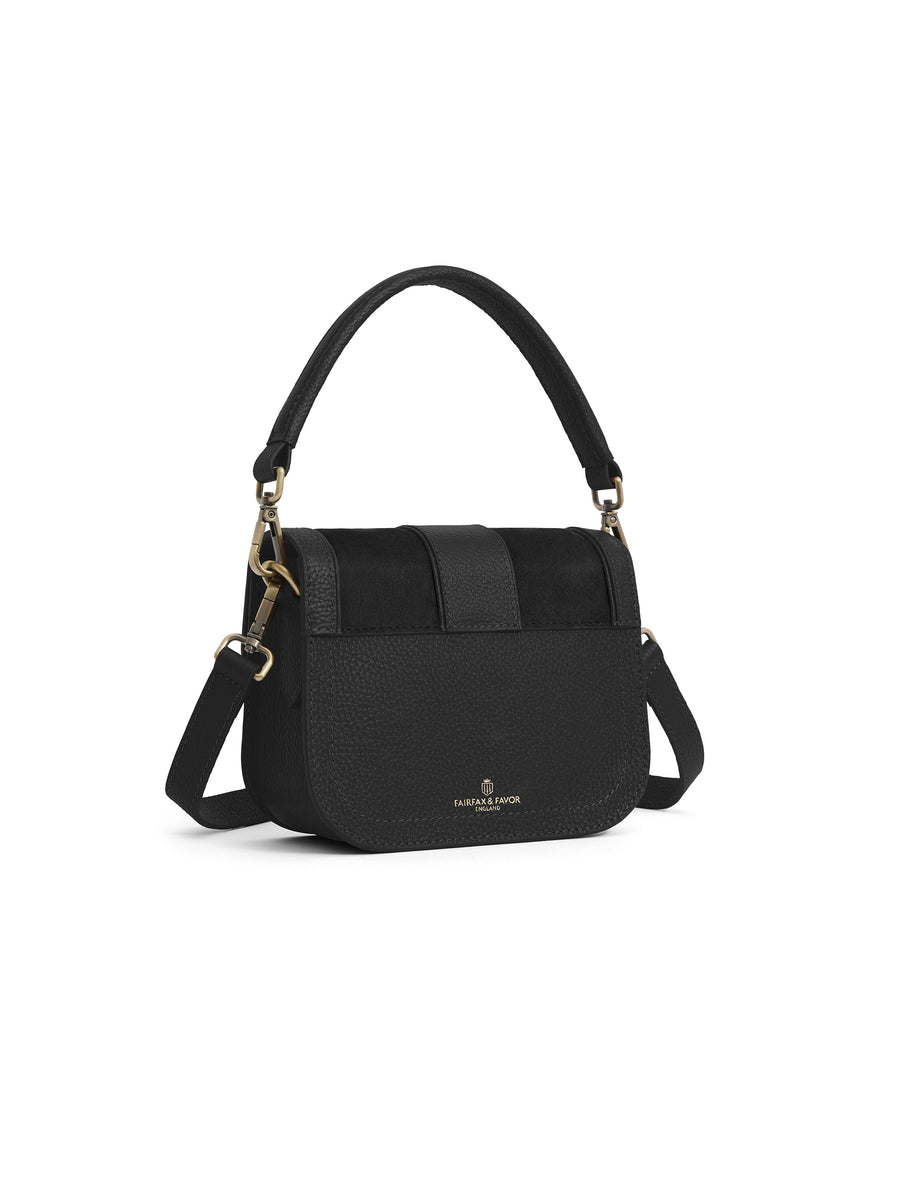 The Clarence - Women's Handbag - Black Suede