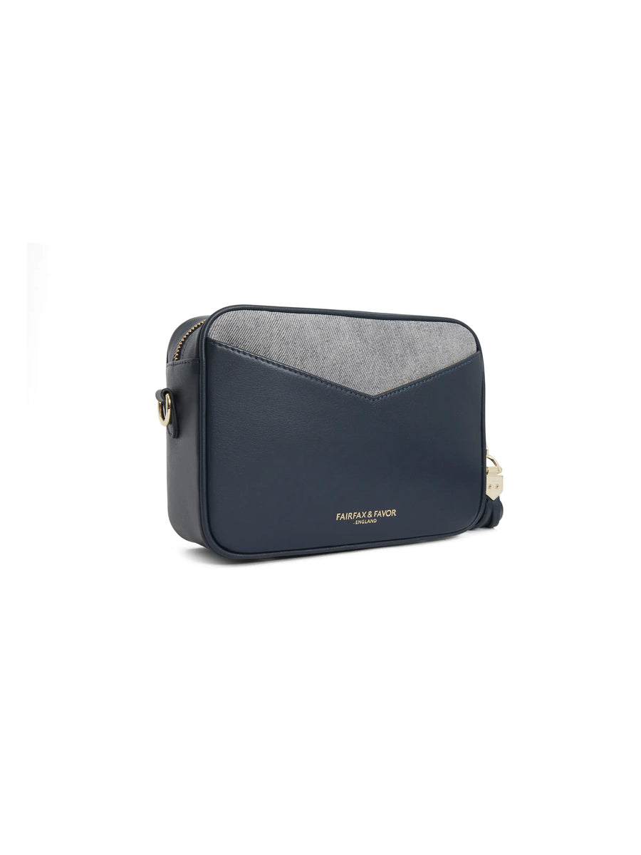 The Finsbury - Women's Crossbody Bag - Denim Suede