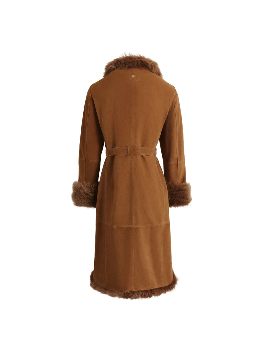 The Grace - Women's Trench Coat - Tan Suede & Toscana