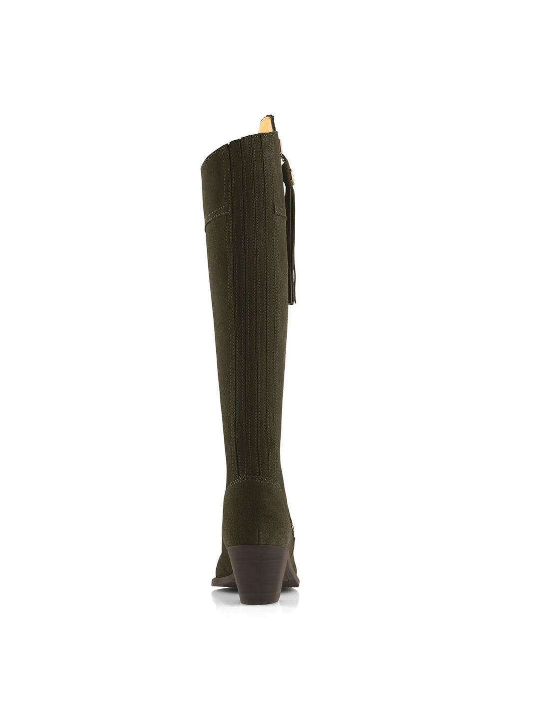 Heeled Regina (Narrow Fit) - Moss Green Suede - Tall Boots