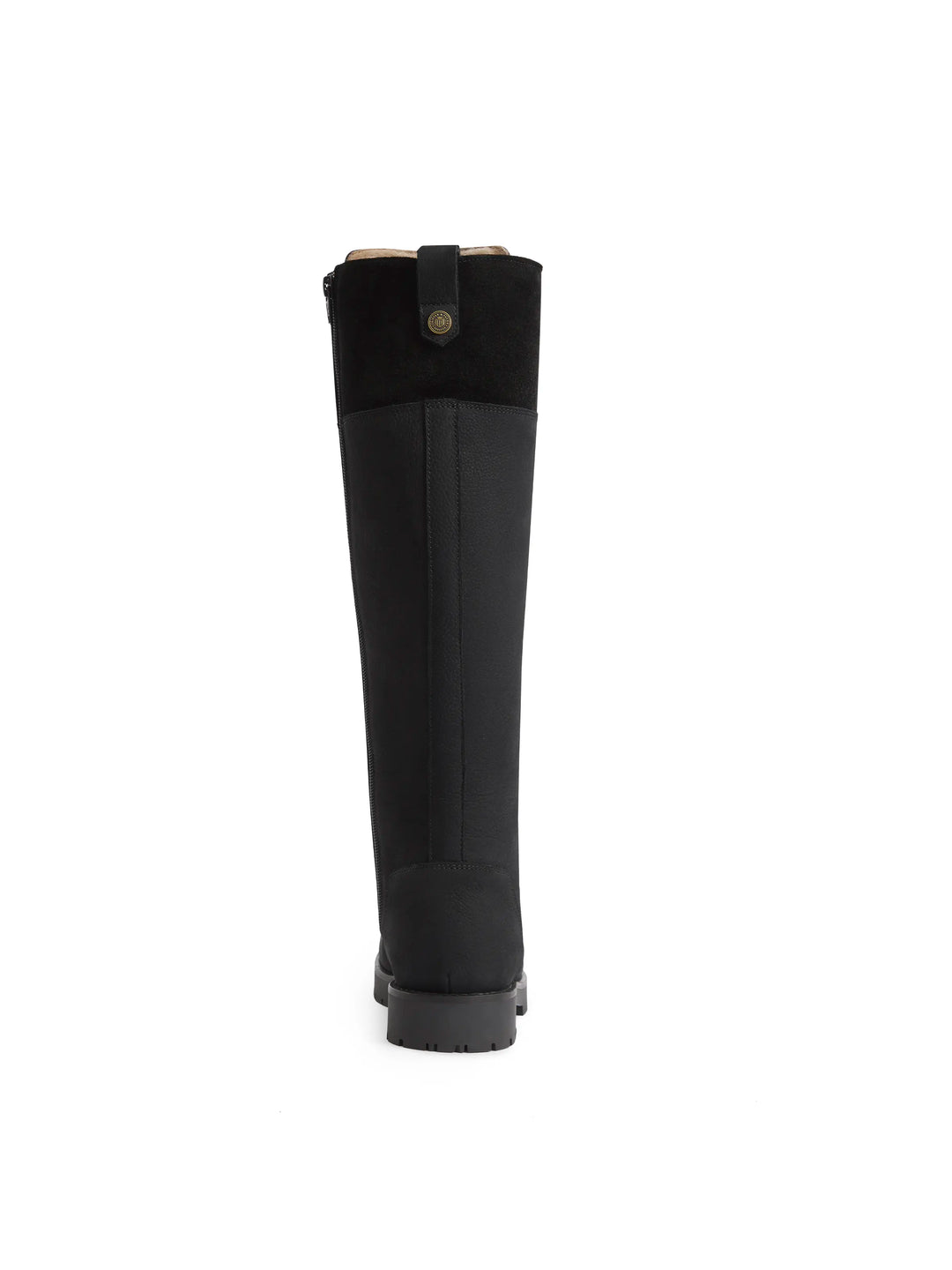 Knee High Shearling Lined Anglesey - Black Nubuck - Tall Boots