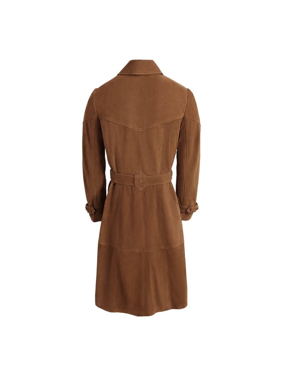 The Lylla - Women's Coat Dress - Tan Suede