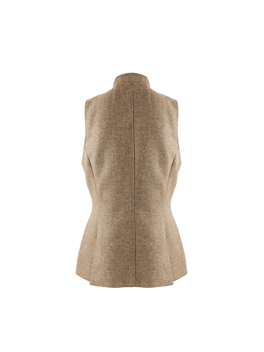 The Madeline - Women's Gilet - Taupe Herringbone