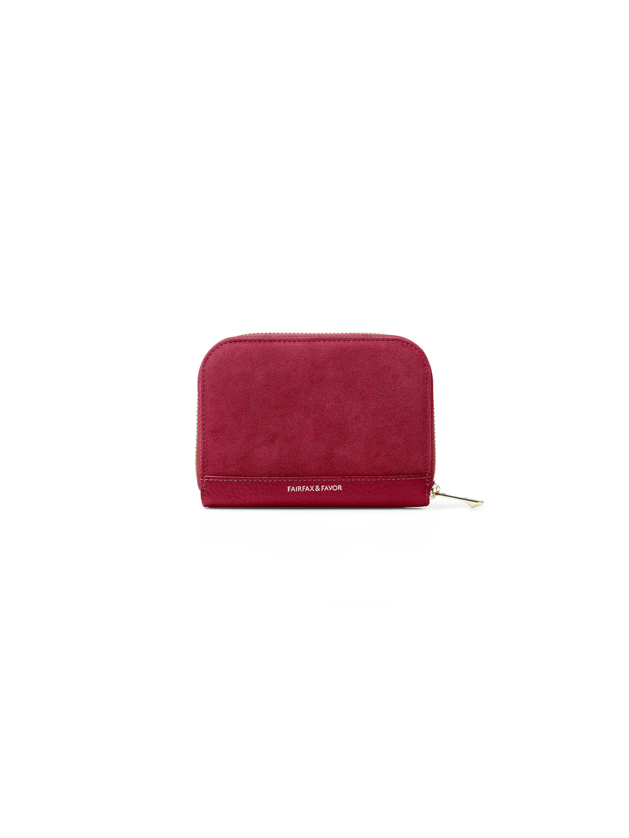 The Salisbury - Women's Coin Purse - Cherry Suede
