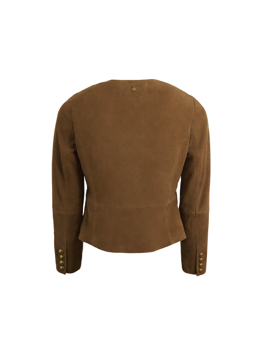 The Penelope - Women's Jacket - Tan Suede