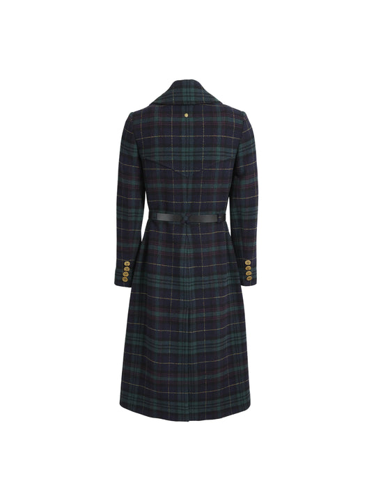 Victoria - Women's Trench Coat - Navy Blackwatch | Fairfax & Favor Victoria - Women's Trench Coat - Navy Blackwatch | Fairfax & Favor