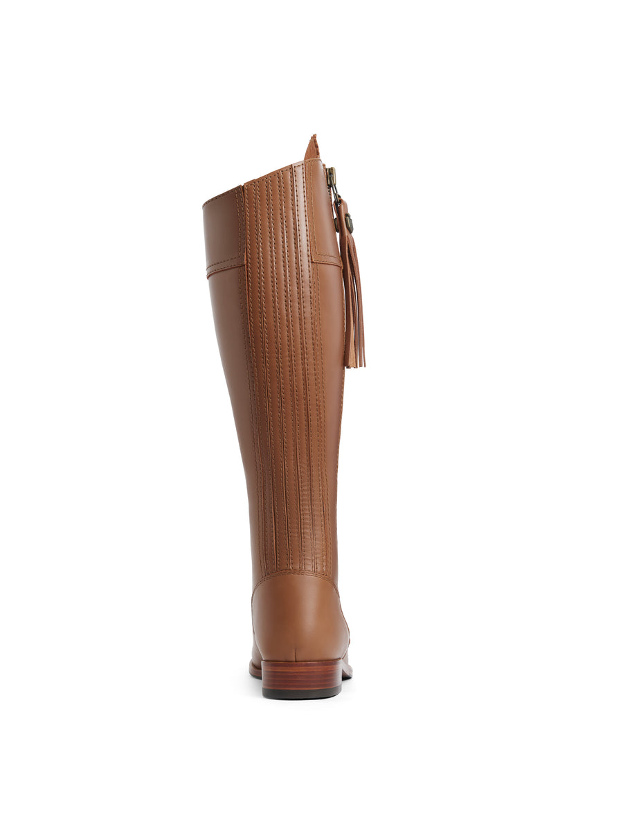 The Regina - Women's Tall Boots - Tan Leather, Sporting Calf