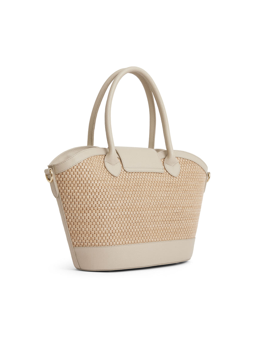 The Windsor - Women's Basket Bag - Stone Leather