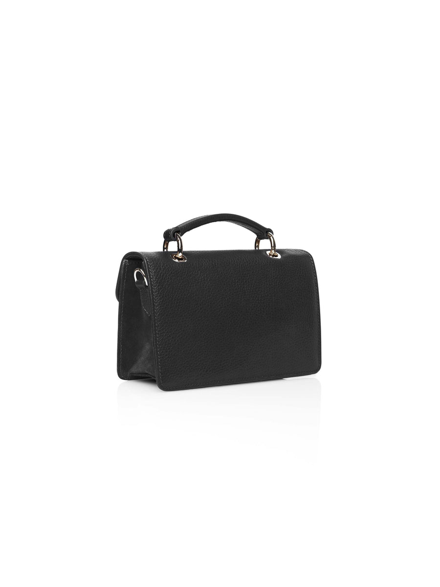The Loxley - Women's Crossbody Bag - Black Leather & Suede