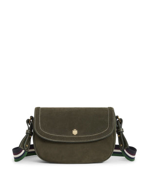 Olive green suede handbag shop