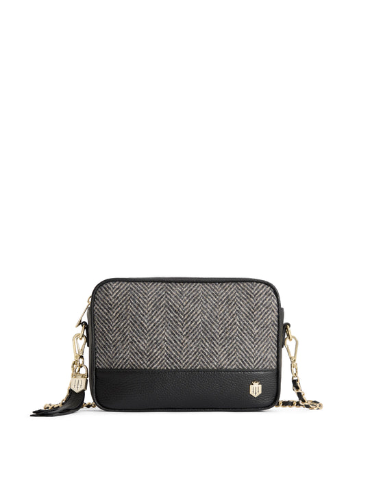 Finsbury Women's Crossbody Bag Herringbone Black Fairfax Favor