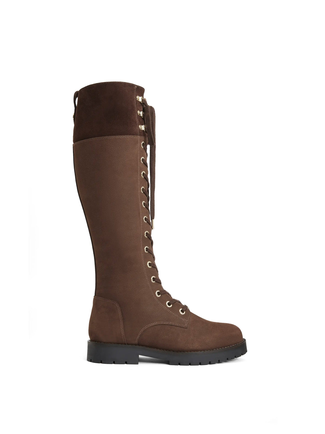Knee High Shearling Lined Anglesey - Chocolate Nubuck - Tall Boots