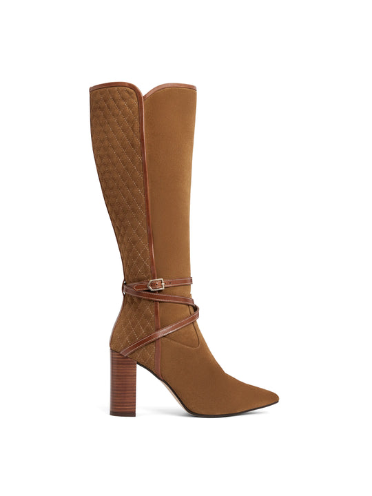 Chiswick Women's Knee High Boot Tan Suede Fairfax Favor