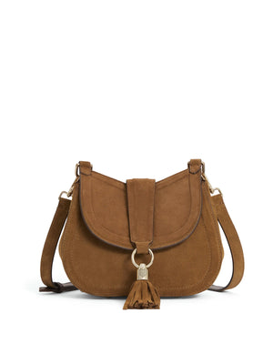 Beige suede crossbody bag on sale