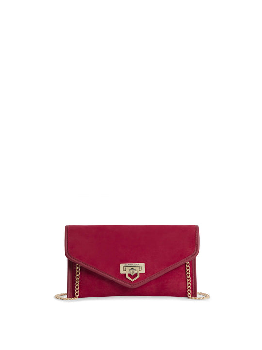 Mini Loxley Women's Clutch Cherry Suede Fairfax Favor