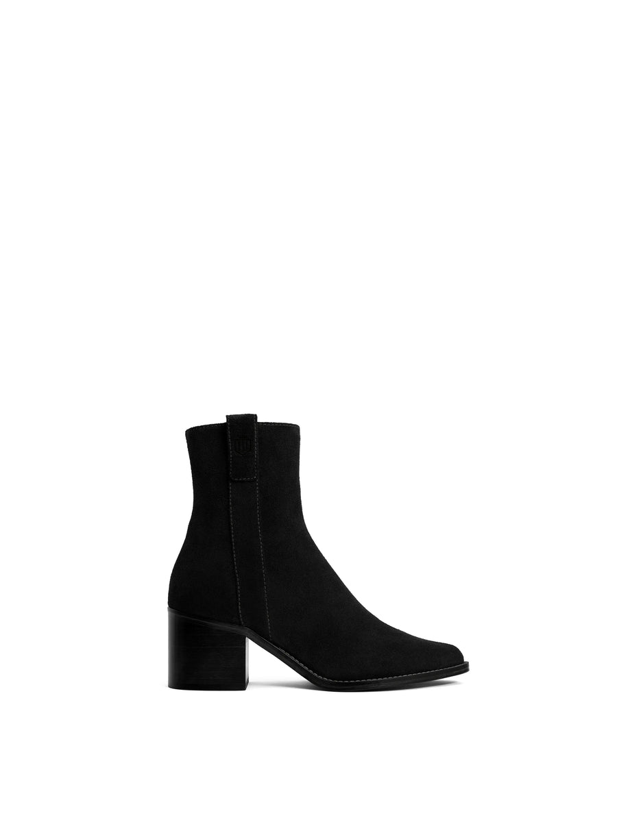 The Ludlow - Women's Heeled Ankle Boots - Black Suede