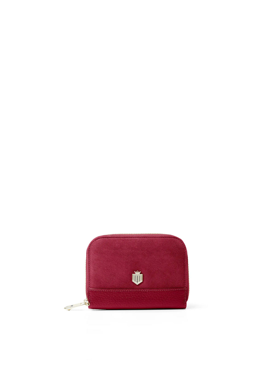 The Salisbury - Women's Coin Purse - Cherry Suede