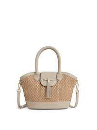 Mini Windsor Basket Bag - Stone Leather