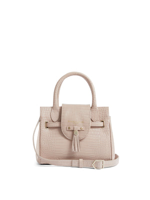 The Windsor - Women's Mini Handbag - Blush Croc Leather